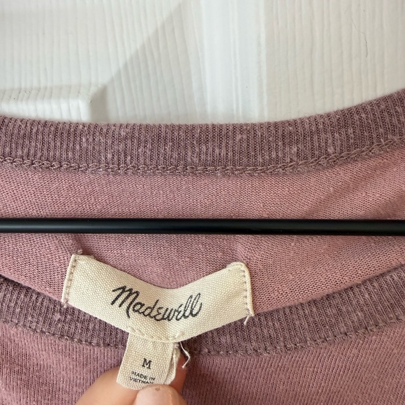 Madewell pink cropped top linen blend - Picture 2 of 4
